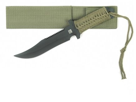 Combat mes groen voor survival - 27 cm - inclusief nylon beschermhoes