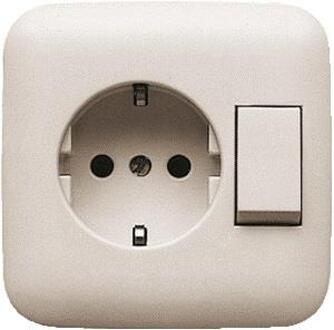 Combinatie 1polig/wissel RA creme Bush J