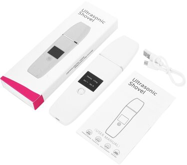 Comedondrukker Pore Cleaning Ultrasone Huid Scrubber Ems Massager Gezicht Vocht Gereedschap Rimpel Remover Gezicht Lifting Machine wit