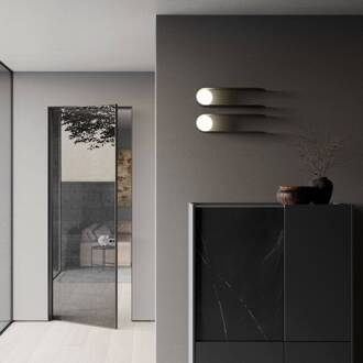 Comet wandlamp, antraciet, metaal, glas, G9