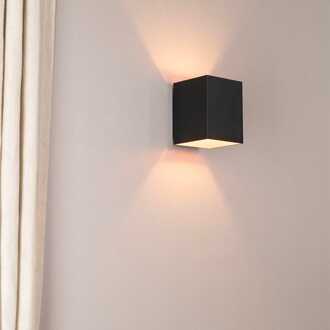 Cometa nero oro by LUSENZ - Up and downlight - Rechthoekige wandlamp met mat zwarte coating en gouden interieur Mat zwart goud