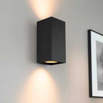 Cometa nova by LUSENZ - Up and downlight - Rechthoekige wandlamp met mat zwarte coating