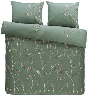 Comfort 25% korting - Leen Bakker - Dekbedovertrek Muriel - 200x200/220 Cm - Katoen - Groen