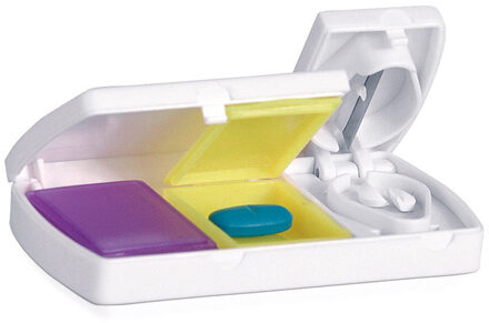 Comfort Aid 1x Medicijnen doos/pillendoos 2-vaks en splitser 9 cm