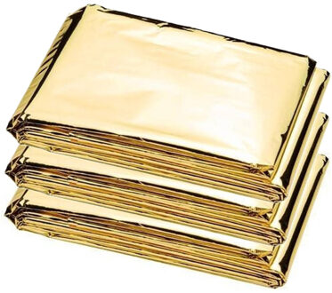 Comfort Aid Nooddeken/reddingsdeken/isolatiedeken - 3x - 160 x 210 cm - goud - warmtedeken