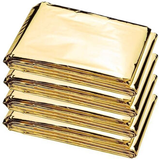 Comfort Aid Nooddeken/reddingsdeken/isolatiedeken - 4x - 160 x 210 cm - goud - warmtedeken
