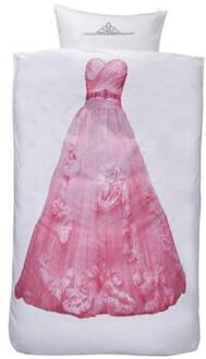 Comfort dekbedovertrek Belle prinses - wit/roze - 140x200 cm - Leen Bakker - 200 x 140