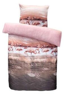 Comfort dekbedovertrek Flamingo - roze - 140x200 cm - Leen Bakker - 200 x 140