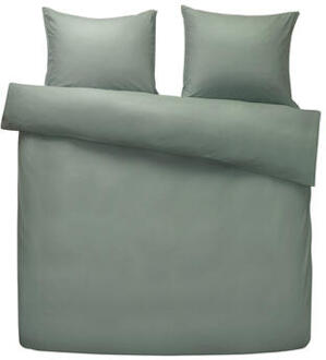Comfort dekbedovertrek Jorrit effen - groen - 200x200/220 cm - Leen Bakker - 220 x 200