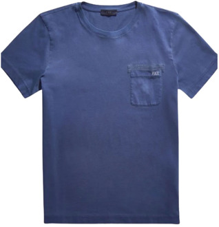 Comfort Fit Korte Mouw Ronde Hals T-shirt Fay , Blue , Heren - Xl,L,M,S