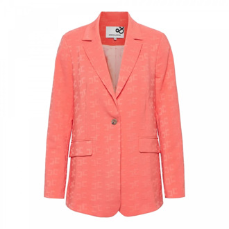 Comfort Jacquard Blazer &Co Woman , Pink , Dames - 2Xl,Xl,L,S