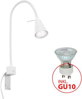 COMFORT LIGHT Wandlamp met Zwanenhals - LED - 4W - incl Flexarm - GU10 - Wit