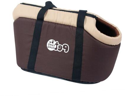 Comfort Pet Hond Carrier Outdoor Travel Handtas Pouch Spons Oxford Enkele Schoudertas Sling Mesh Reizen Tote Schoudertas S bruin