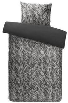 Comfort Royal dekbedovertrek Vesper fleece grafisch - antraciet - 140x200/220 cm - Leen Bakker Grijs - 220 x 140