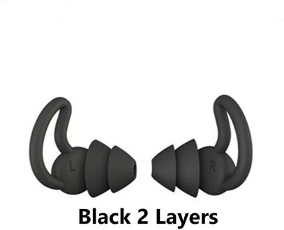 Comfort Slapen Oordopjes Ruisonderdrukking Slaap Soft Oordopjes Noise Cancelling Ear-Bescherming Afscherming Werk Reizen Muziek Noise black2