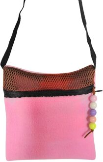 Comfort Small Animal Hamster Carrier Outdoor Travel Handbag Mesh Oxford Single Shoulder Bag Sling Mesh Travel Shoulder Bag roze