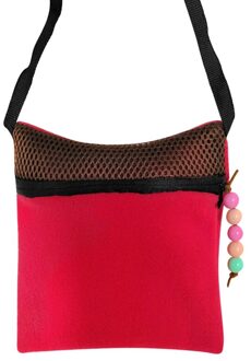 Comfort Small Animal Hamster Carrier Outdoor Travel Handbag Mesh Oxford Single Shoulder Bag Sling Mesh Travel Shoulder Bag scharlaken
