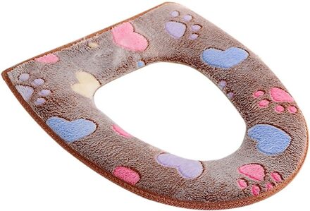 Comfortabel Toilet Seat Zachte Doek Wasbare Deksel Top Cover Pad Badkamer Warmer Winter Toilet Seat Cover Closestool Cover Pad Bruin