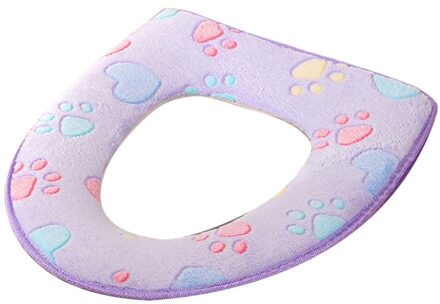 Comfortabel Toilet Seat Zachte Doek Wasbare Deksel Top Cover Pad Badkamer Warmer Winter Toilet Seat Cover Closestool Cover Pad Paars