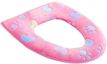 Comfortabel Toilet Seat Zachte Doek Wasbare Deksel Top Cover Pad Badkamer Warmer Winter Toilet Seat Cover Closestool Cover Pad Roze
