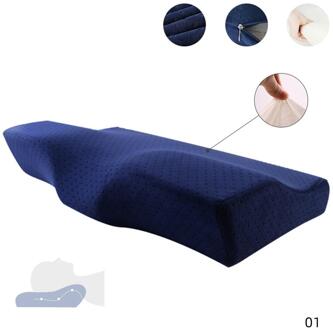 Comfortabele Cervicale Orthopedische Kussens Latex Nek Zorg Traagschuim Slapen Slaapkamer Kussen Hals Ondersteuning Travesseiro marine Biue