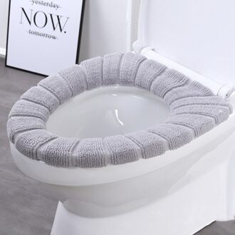Comfortabele Fluwelen Coral Badkamer Toilet Seat Cover Winter Wc Cover Huishoudelijke Closestool Mat Seat Case Deksel Deksel wit
