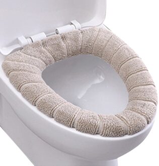Comfortabele Fluwelen Coral Badkamer Toilet Seat Cover Winter Wc Cover Wasbare Closestool Mat Seat Case Deksel Deksel 4