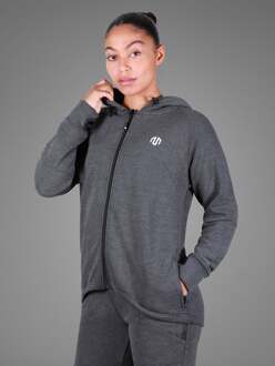 Comfortabele Full Zip Hoodie Donkergrijs - L