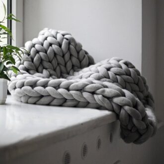 Comfortabele Houden Warme Zachte Dikke Lijn Giant Garen Gebreide Deken Handgemaakte Handleiding Weven Fotografie Props Dekens 80cm