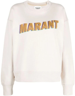 Comfortabele Katoenen Sweatshirt Isabel Marant Étoile , Beige , Dames - Xs,2Xs