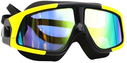 Comfortabele Siliconen Groot Frame Zwemmen Bril Zwembril Waterdicht Anti-Fog Uv Mannen Vrouwen Zwemmen Masker Met Case ZYY