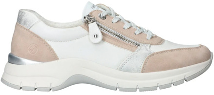 Comfortabele witte sneaker met beige en zilveren accenten Remonte , Multicolor , Dames - 39 Eu,40 Eu,38 Eu,41 EU