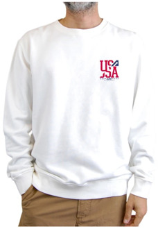 Comfortabele Witte Sweatshirt met Lange Mouwen Autry , White , Heren - L,M