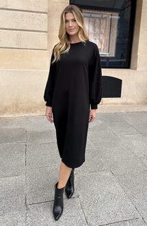 Comfy Oversized Sweater Dress Zwart