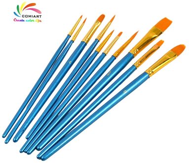 COMIART 10 stuk Art Verf Borstel voor Aquarel, Olie, acryl Verf Craft Nail Gezicht Schilderen olieverfschilderijen Borstels