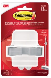 Command Bezemhouder command inclusief bevestigingsstrip Wit