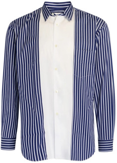 Comme Des Garçons Blauw-wit gestreept overhemd Comme des Garçons , Blue , Heren - L,M,S