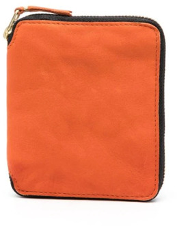 Comme Des Garçons Gewassen portemonnee in brandend oranje Comme des Garçons , Orange , Heren - ONE Size
