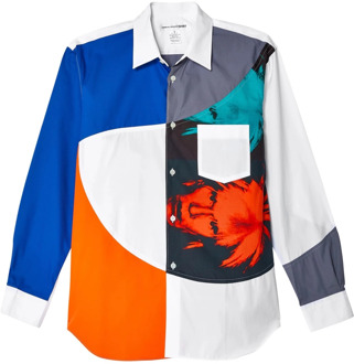 Comme Des Garçons Kleur Blok Katoenen Overhemd Comme des Garçons , Multicolor , Heren - L