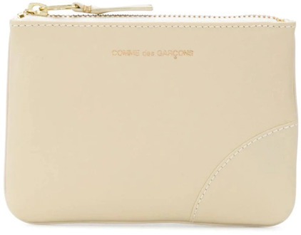 Comme Des Garçons Off White Sa8100 Portemonnee met Gouden Logo Comme des Garçons , White , Dames - ONE Size
