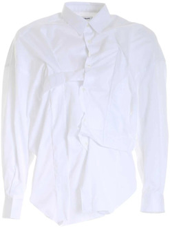 Comme Des Garçons Witte Gekreukte Overhemd, Ontspannen Stijl Comme des Garçons , White , Heren - L,M,S