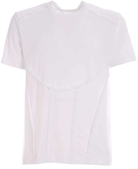 Comme Des Garçons Witte Geribbelde T-Shirt met Omgekeerde Stiksels Comme des Garçons , White , Heren - Xl,L,M,S