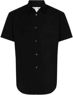 Comme Des Garçons Zwarte Katoenen Overhemd met Borstzak Comme des Garçons , Black , Heren - L,M,S