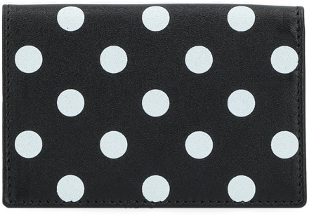 Comme Des Garçons Zwarte leren portemonnee met polkadotprint Comme des Garçons , Black , Unisex - ONE Size