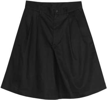 Comme Des Garçons Zwarte Oversized Katoenen Twill Shorts Comme des Garçons , Black , Heren