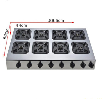 Commercial Dual-cooker Liquefied Gas Cooktop Table Stove Domestic Spacing Gas Fire Multi Hob Straight Fire Stainless Steel Range