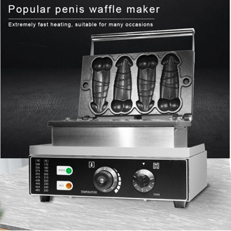 Commercial Use Non-stick 110v 220v Electric Penis Waffle Maker 4pcs penis bubble waffle stick machine Penis shape iron pan