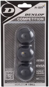 COMP -  Squashballen wedstrijdspeler - 3bal blister  - Zwart