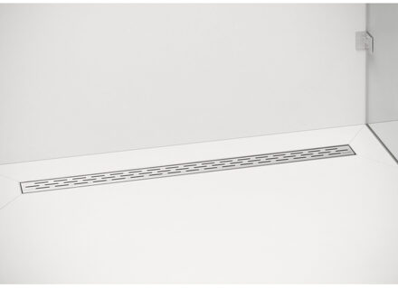 Compact 50 douchegoot RVS met enkele plaat RVS standaard RVS flens waterslot 50mm 100cm inbouw diepte 83mm met zijuitloop EDCOMPR100050