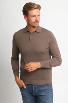Compact Cotton Poloshirt Taupe Bruin - XL